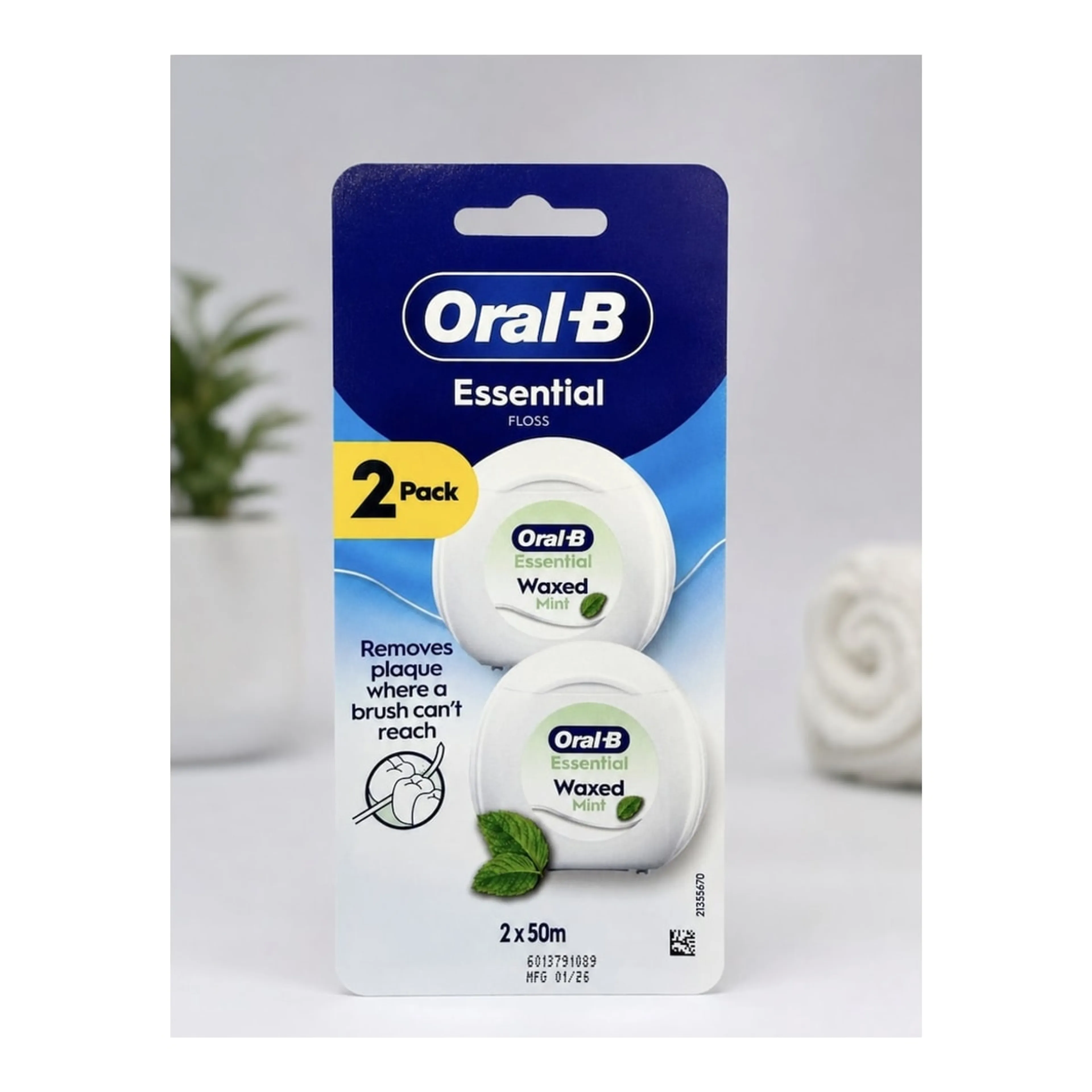 Οδοντικό Νήμα Oral-B Essential Κερωμένο με Γεύση Μέντα 50m