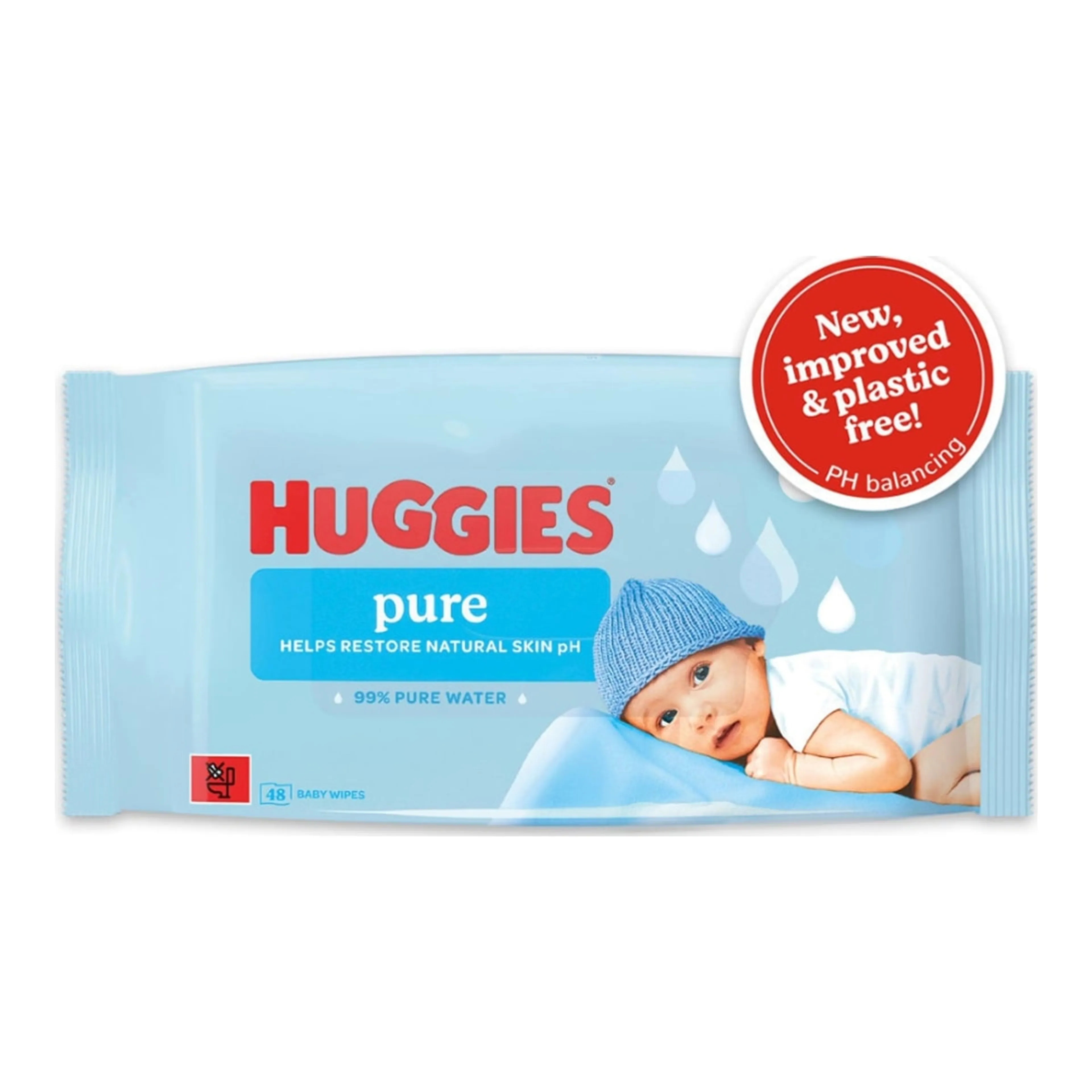 Μωρομάντηλα Huggies Pure με 99% Νερό, χωρίς Άρωμα, Οινόπνευμα & Parabens