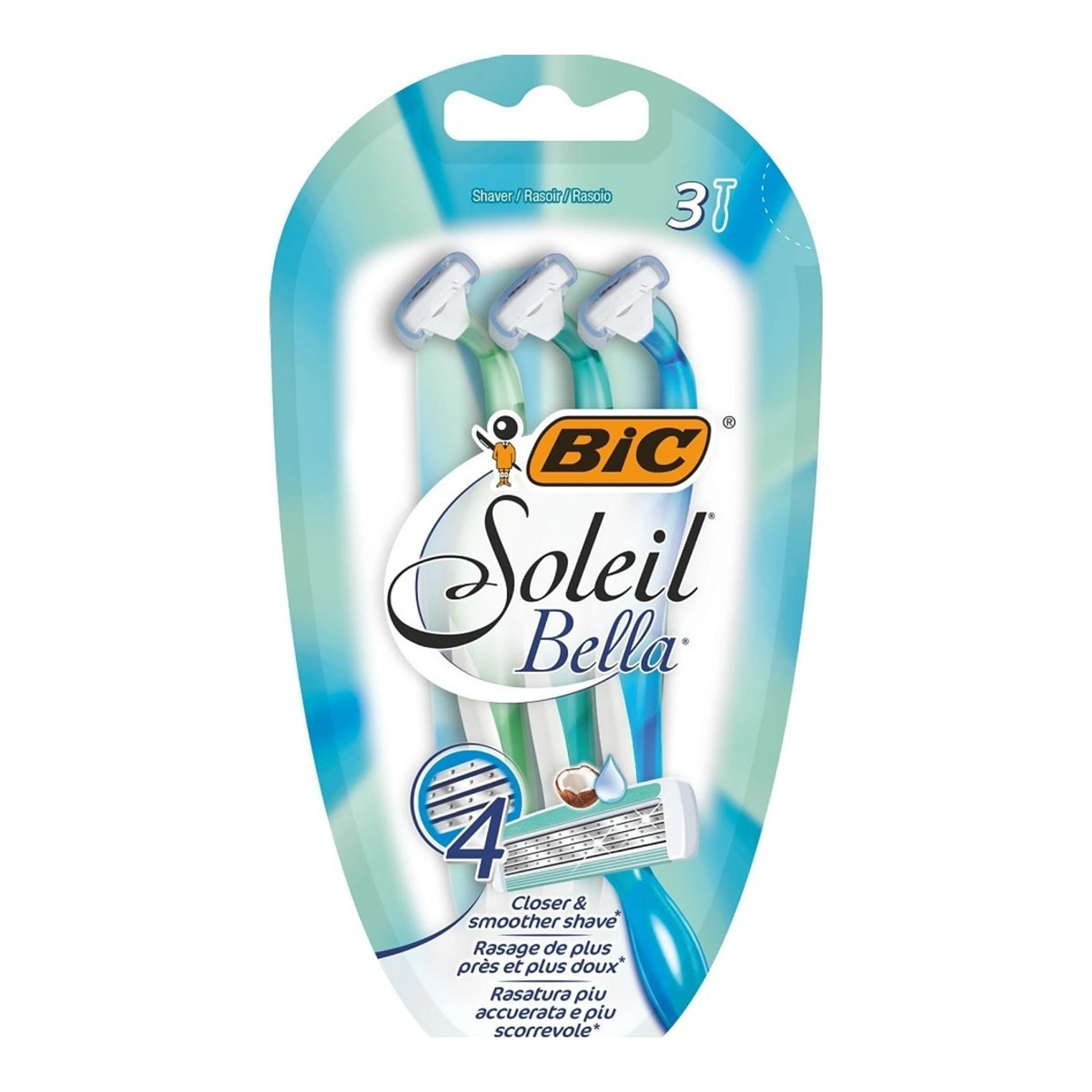 Ξυραφάκια BIC Soleil Bella Σώματος μιας Χρήσης με 4 Λεπίδες & Λιπαντική Ταινία 888005