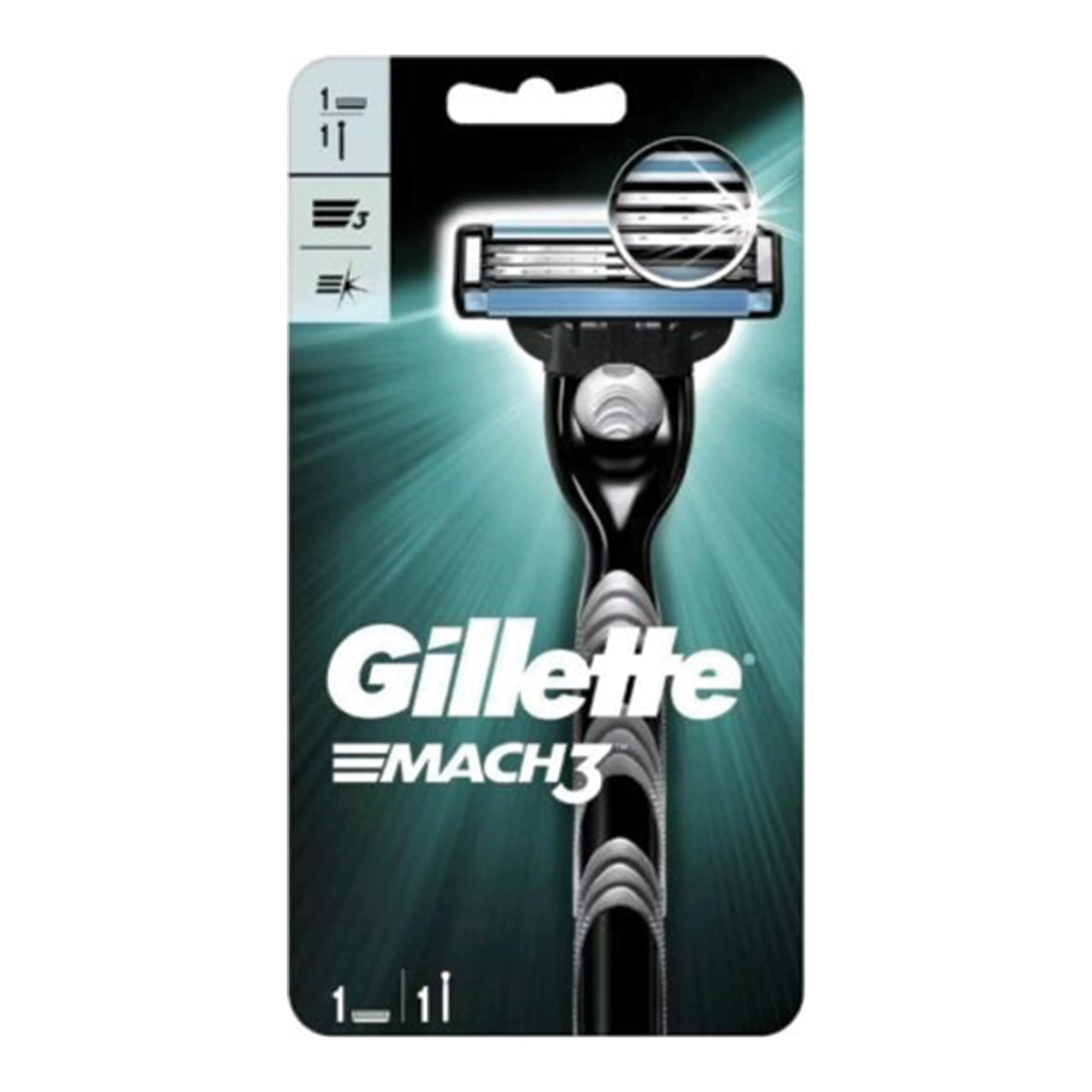 Ξυραφάκια Gillette Mach 3 Ξυραφάκι με Ανταλλακτική Κεφαλή 3 Λεπίδων & Λιπαντική Ταινία