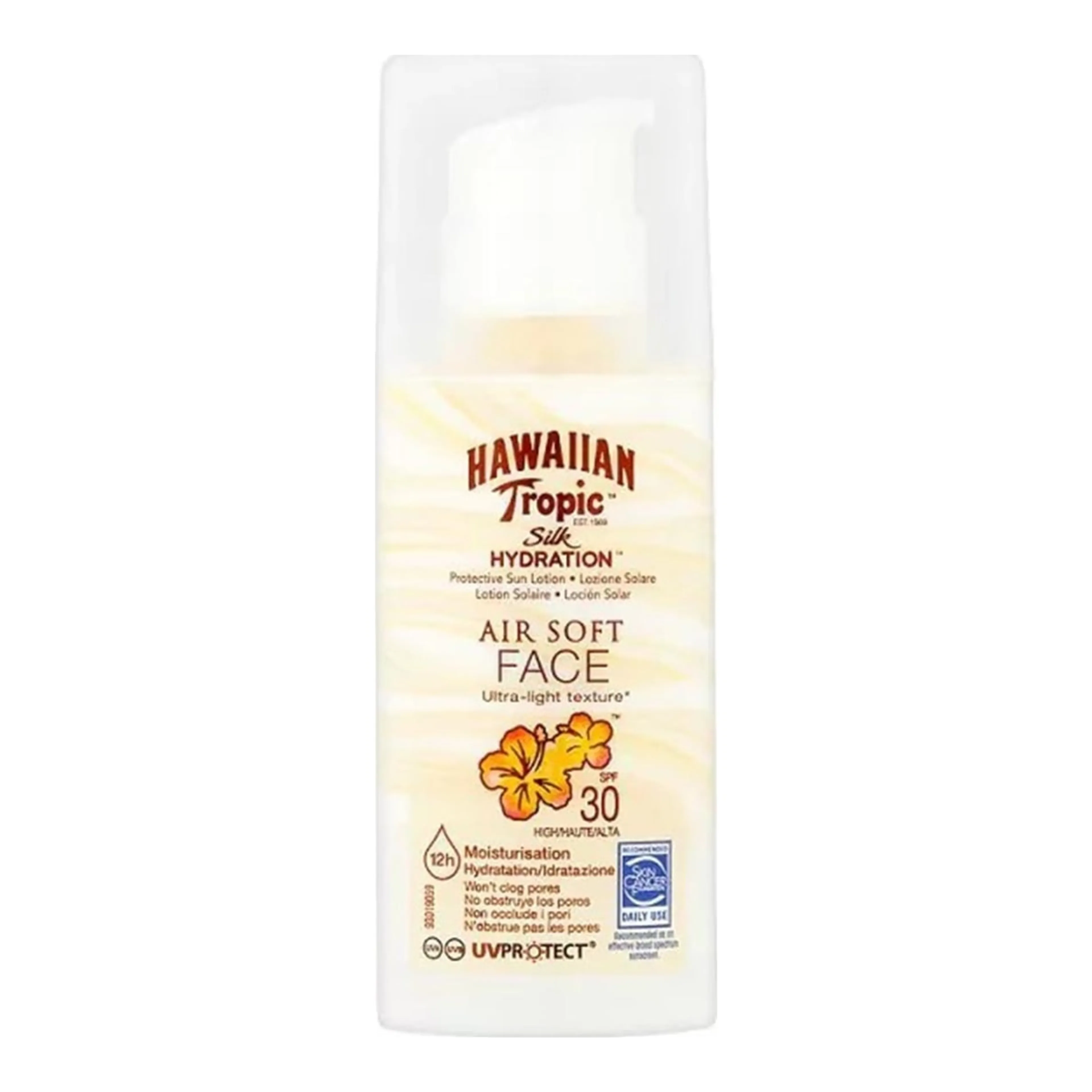 Hawaiian Tropic 12hr Moisturisation Αδιάβροχη Αντηλιακή Λοσιόν Προσώπου SPF30
