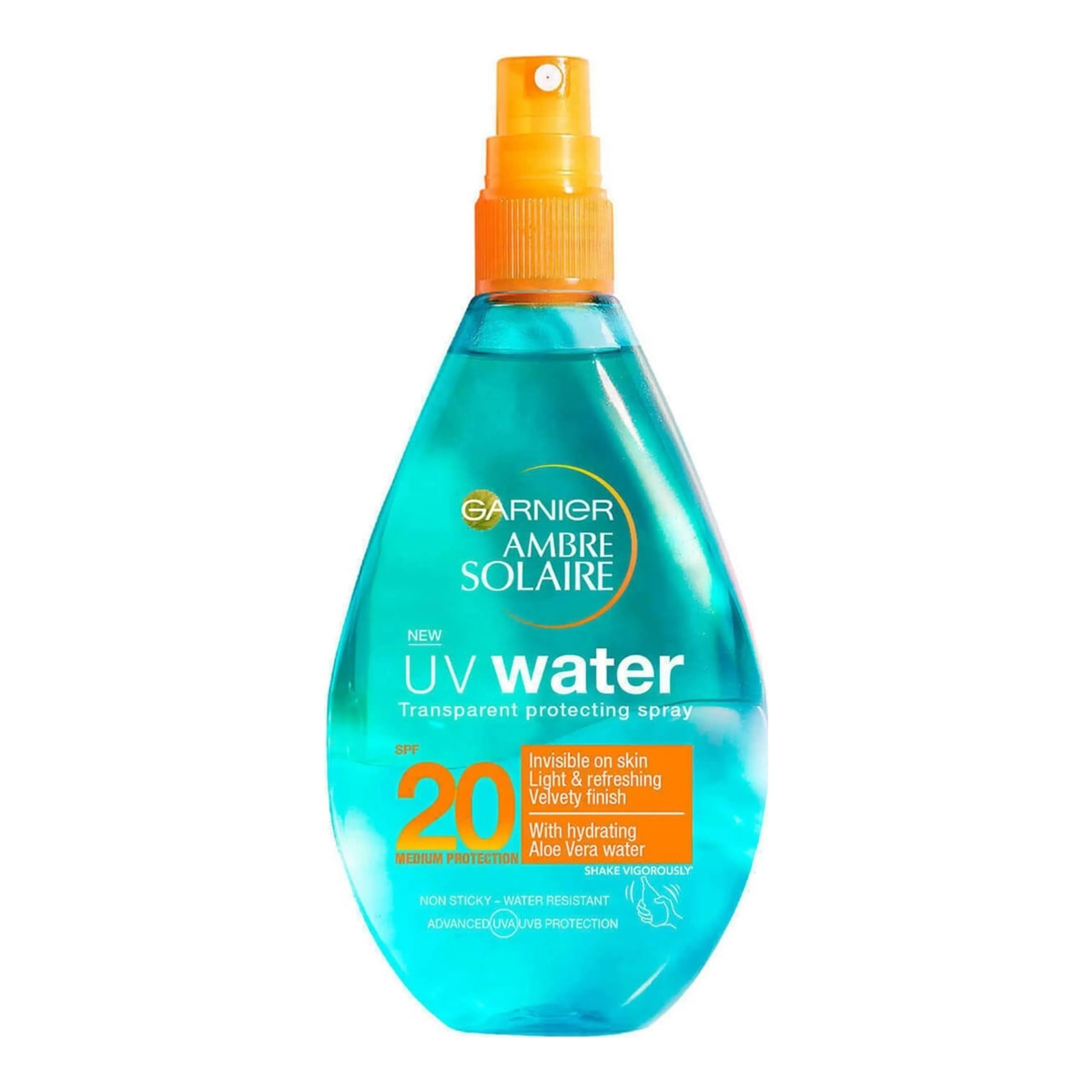 Garnier Ambre Solaire UV Water Αδιάβροχη Αντηλιακή Λοσιόν Προσώπου & Σώματος SPF20 σε Spray