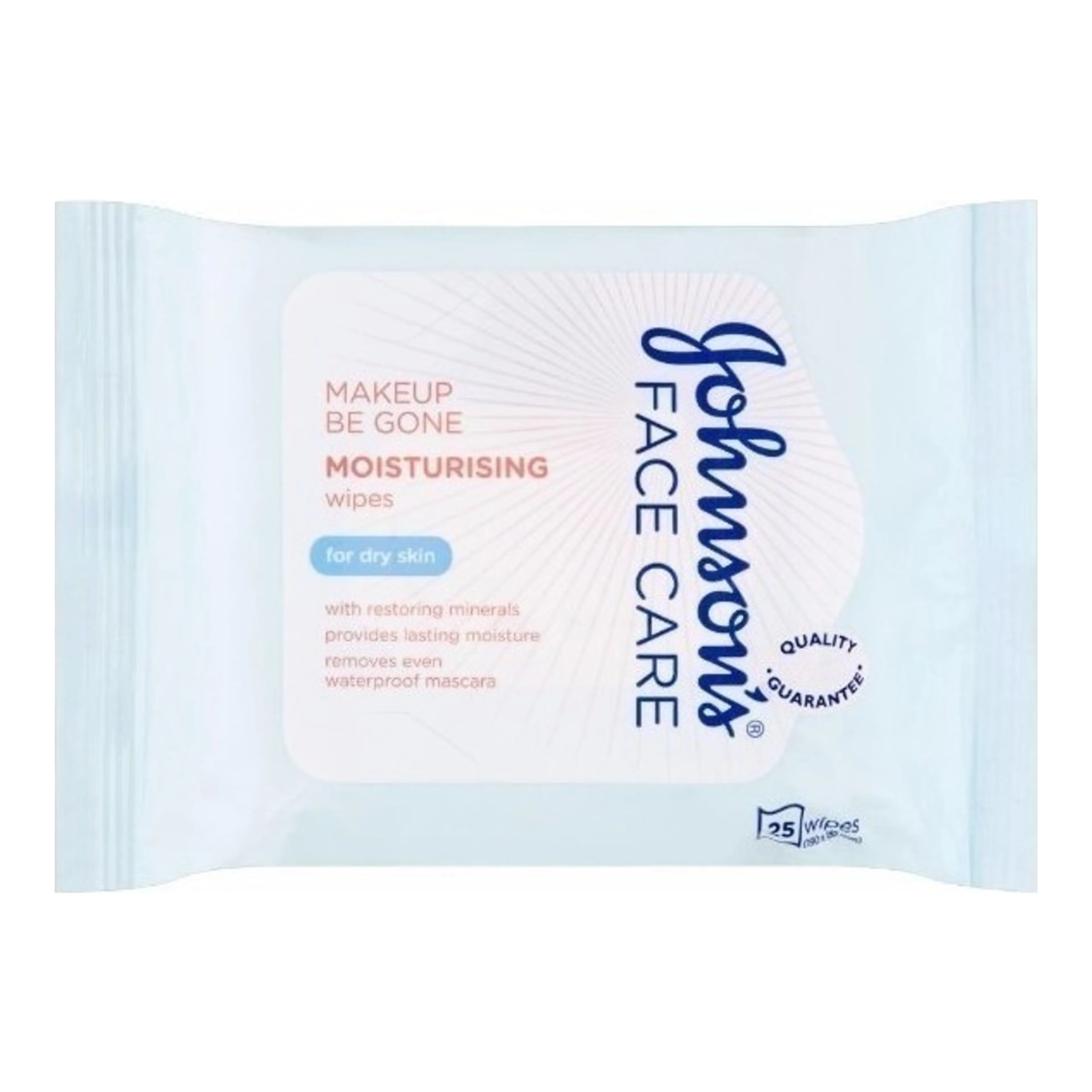 Καθαριστικό Προσώπου Johnson & Johnson Face Care Make Up Be Gone Moisturizing Wipes For Dry Skin Μαντηλάκια Αφαίρεσης Μακιγιάζ