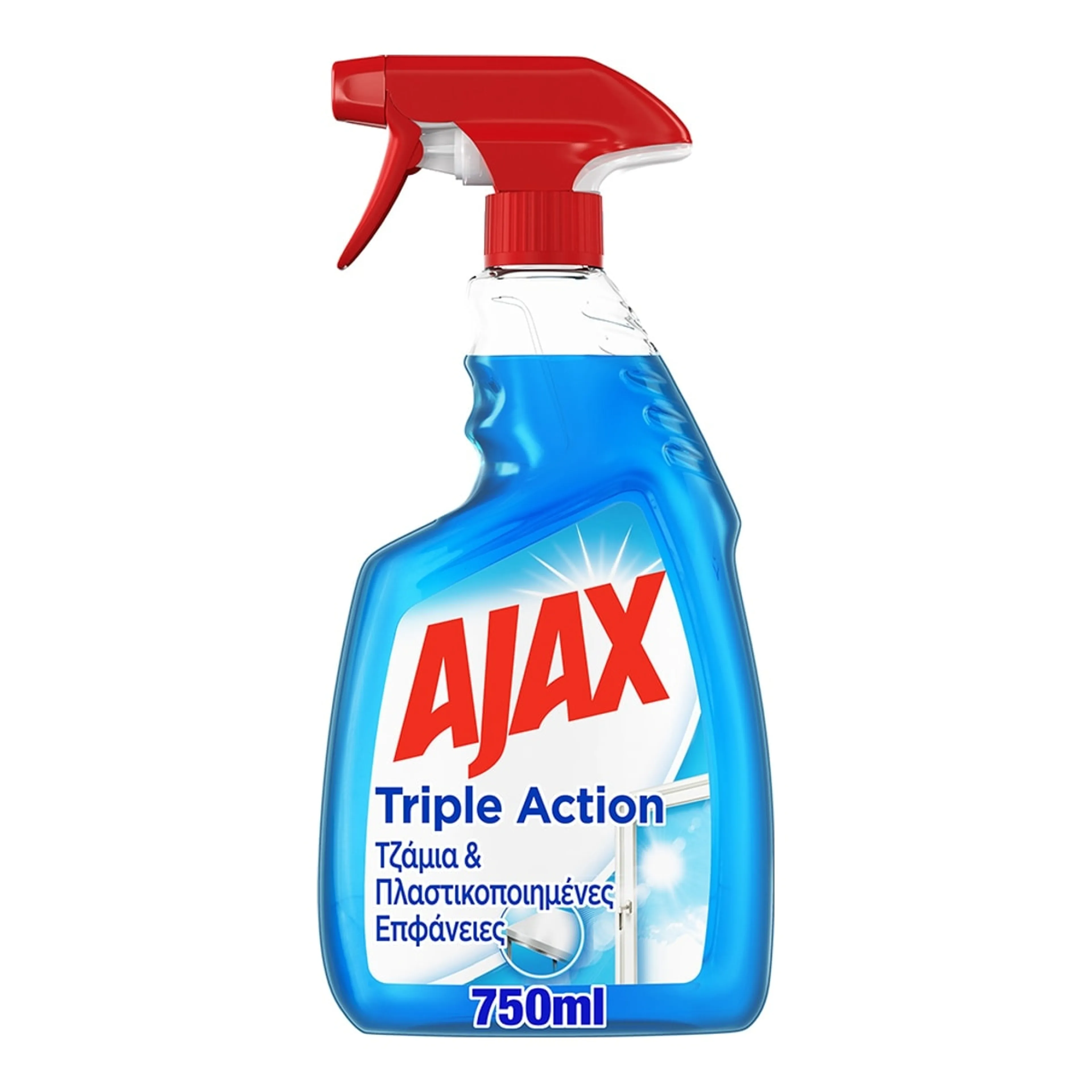 Καθαριστικό Επιφανειών Ajax Triple Action Spray Τζαμιών