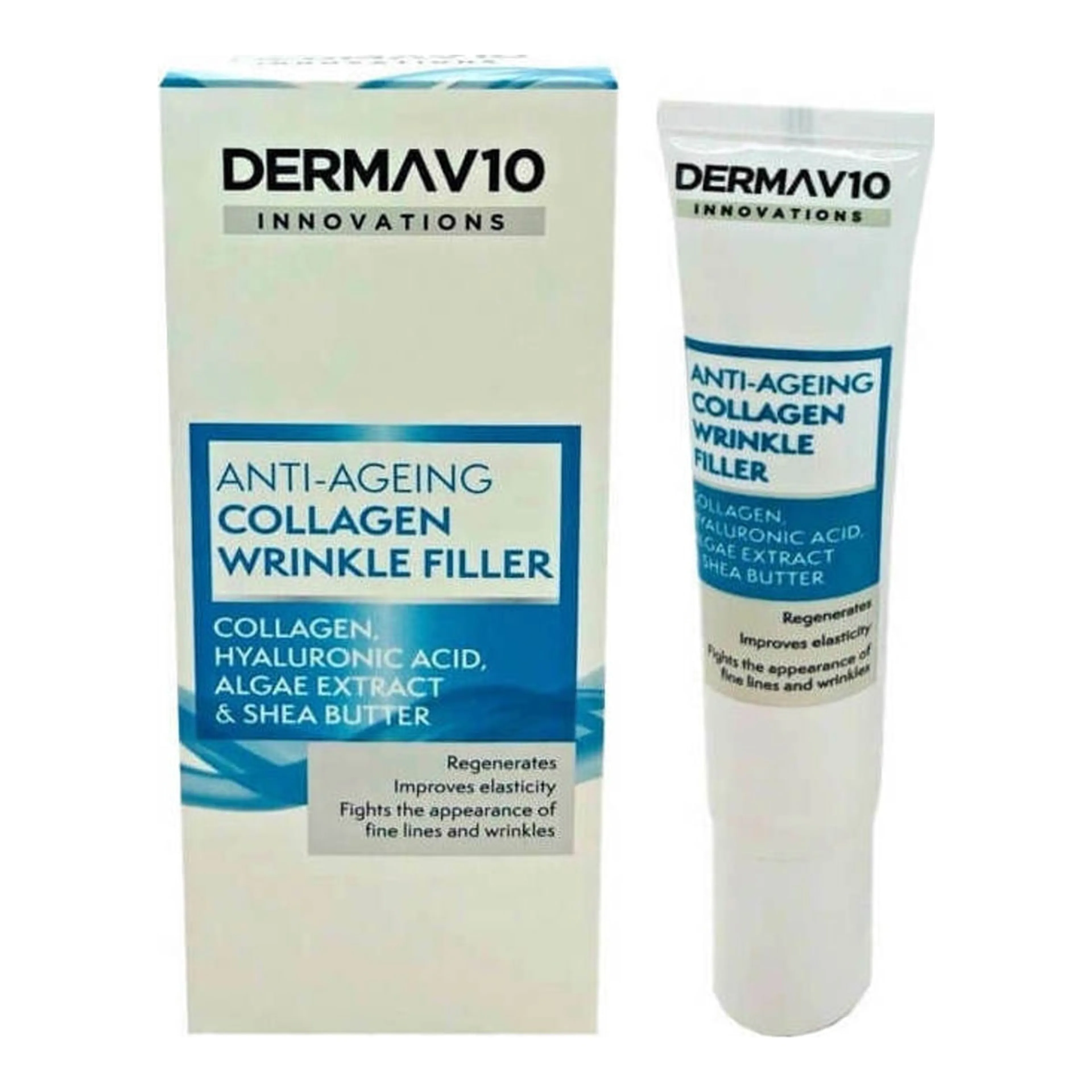 Serum Προσώπου Derma V10 Ενυδατικό & Αντιγηραντικό με Υαλουρονικό Οξύ & Κολλαγόνο για Θρέψη