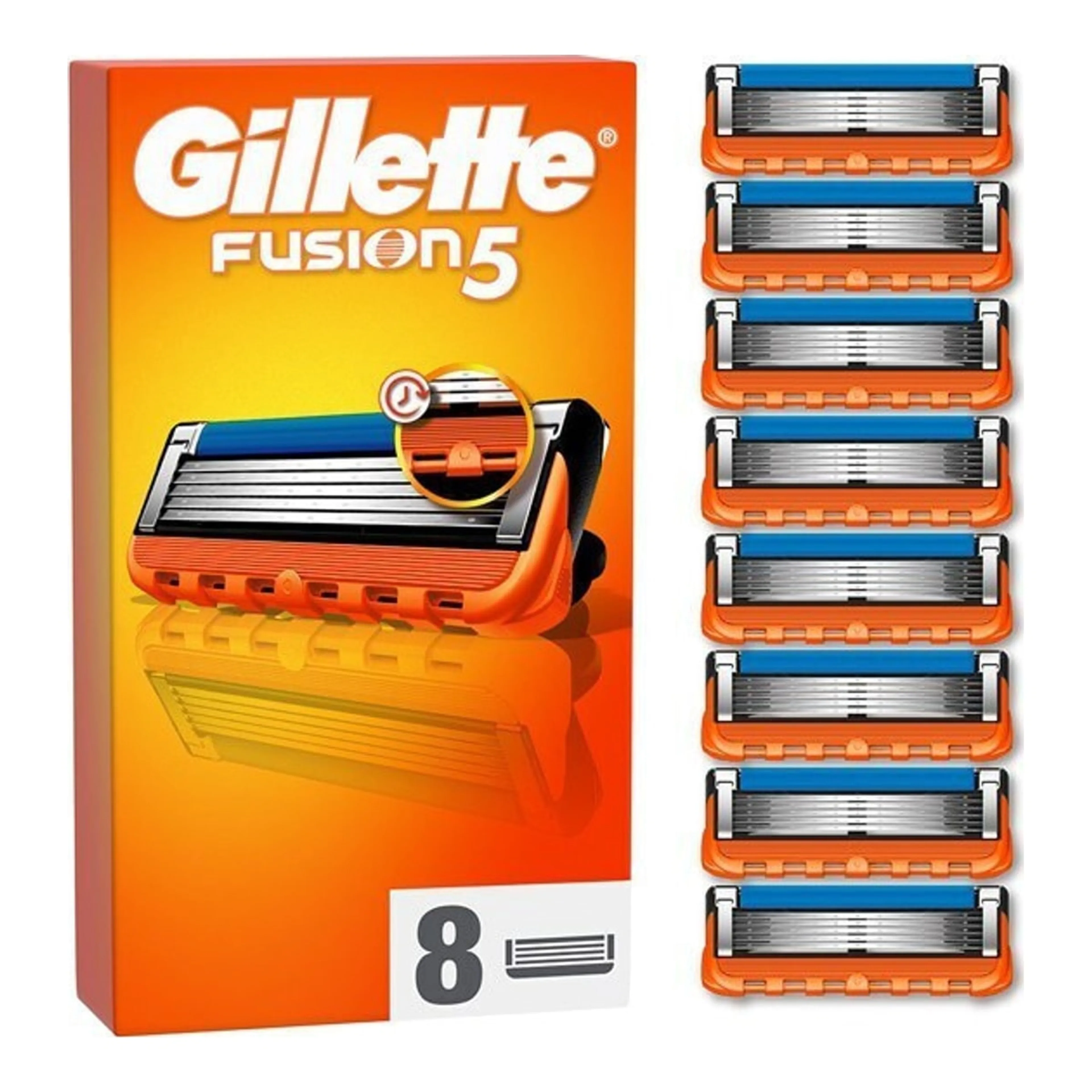 Ξυραφάκια Gillette Fusion 5 Ανταλλακτικές Κεφαλές με 5 Λεπίδες & Λιπαντική Ταινία