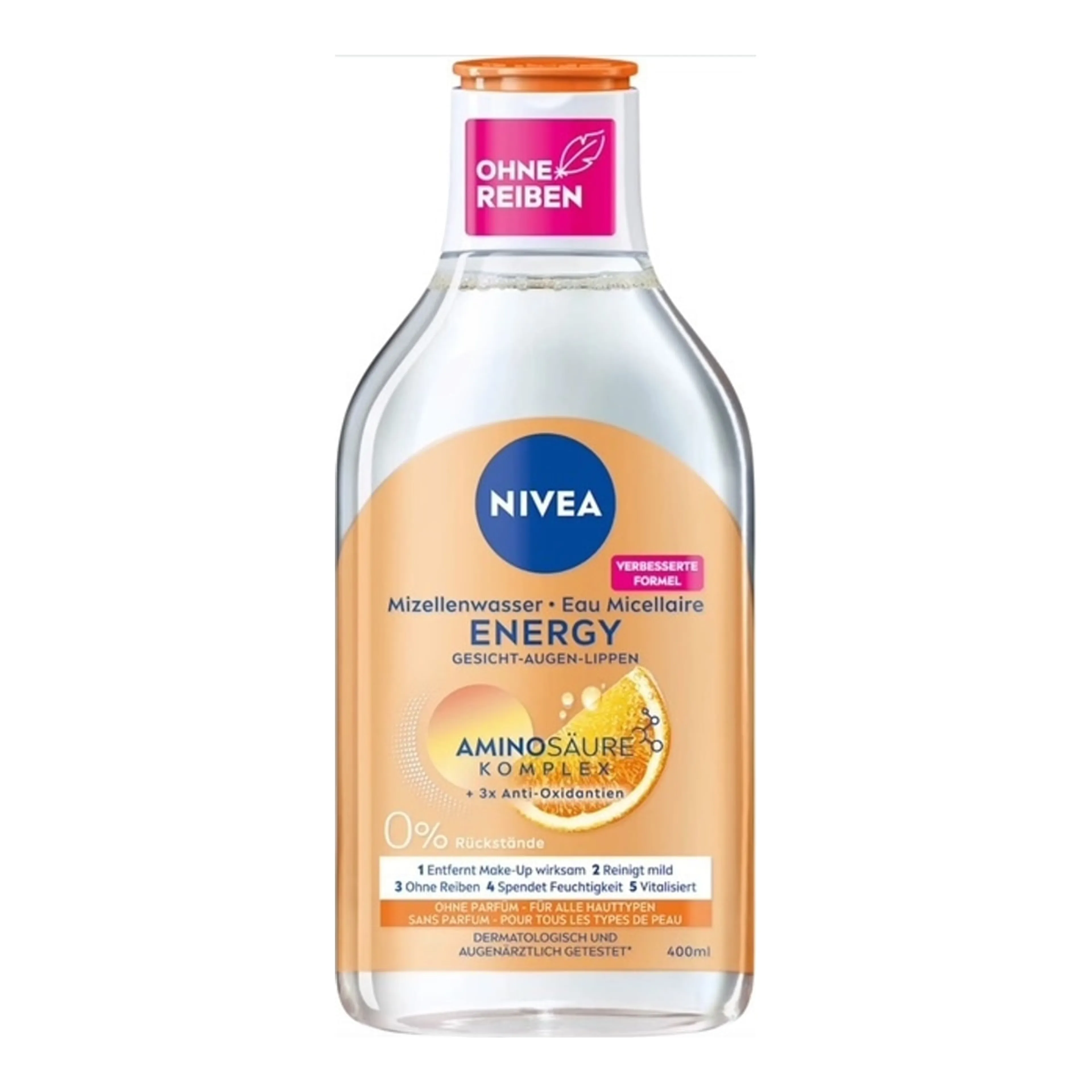 Καθαριστικό Προσώπου Nivea Energy Micellar Water Αφαίρεσης Μακιγιάζ Ματιών & Χειλιών