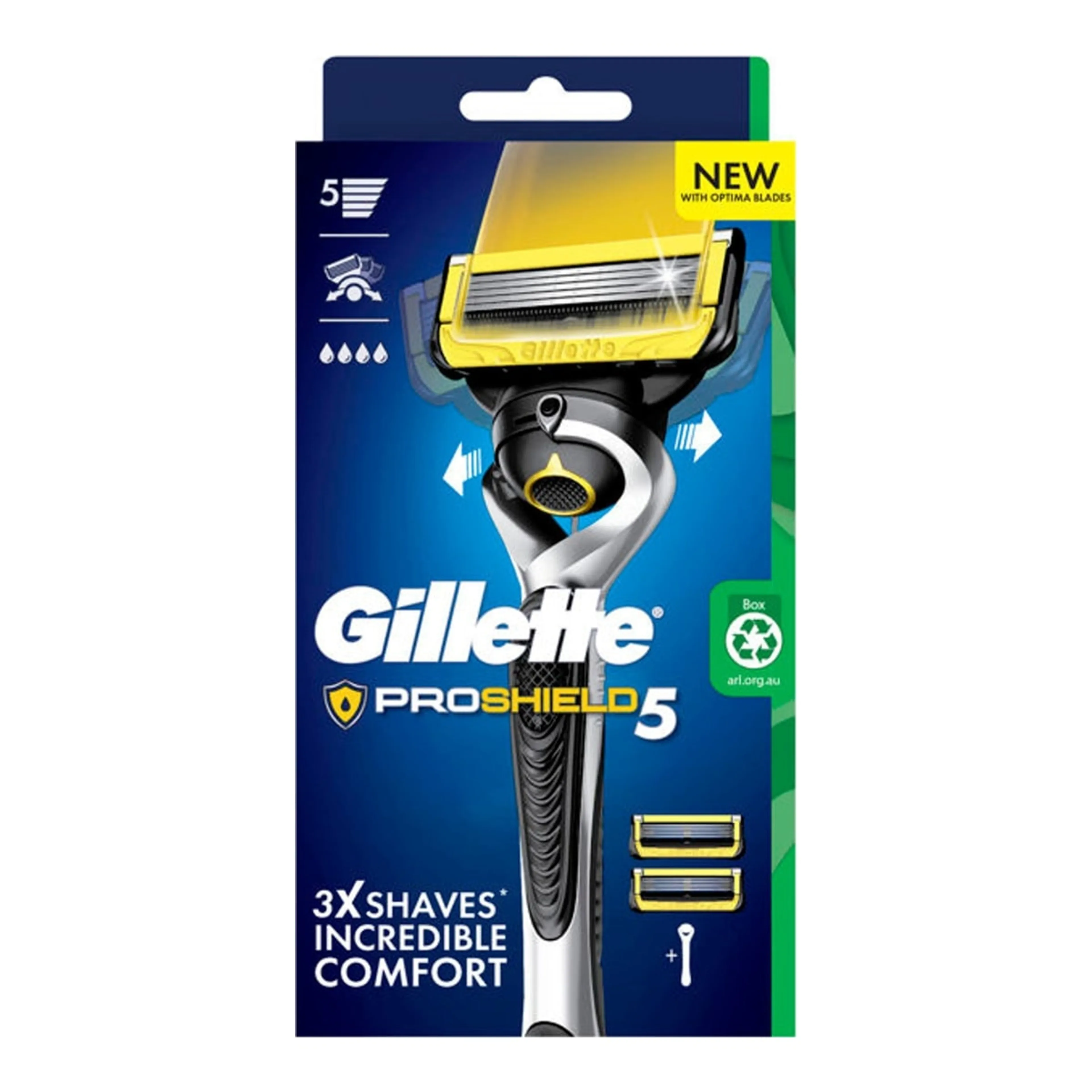 Ξυραφάκια Gillette Proshield 5 Ξυραφάκι με Ανταλλακτική Κεφαλή 5 Λεπίδων & Λιπαντική Ταινία