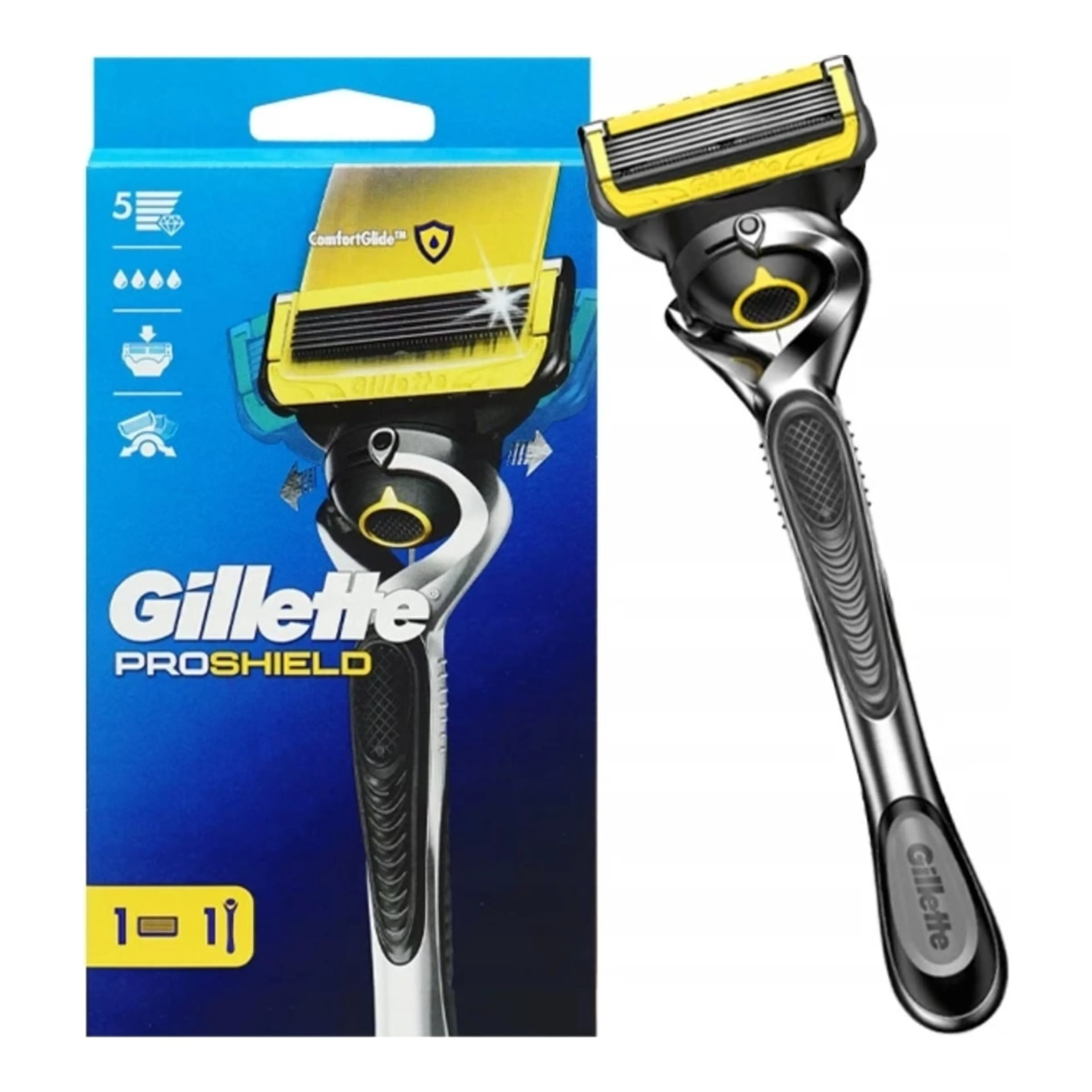Ξυραφάκια Gillette Proshield 5 Ξυραφάκι με Ανταλλακτική Κεφαλή 5 Λεπίδων & Λιπαντική Ταινία