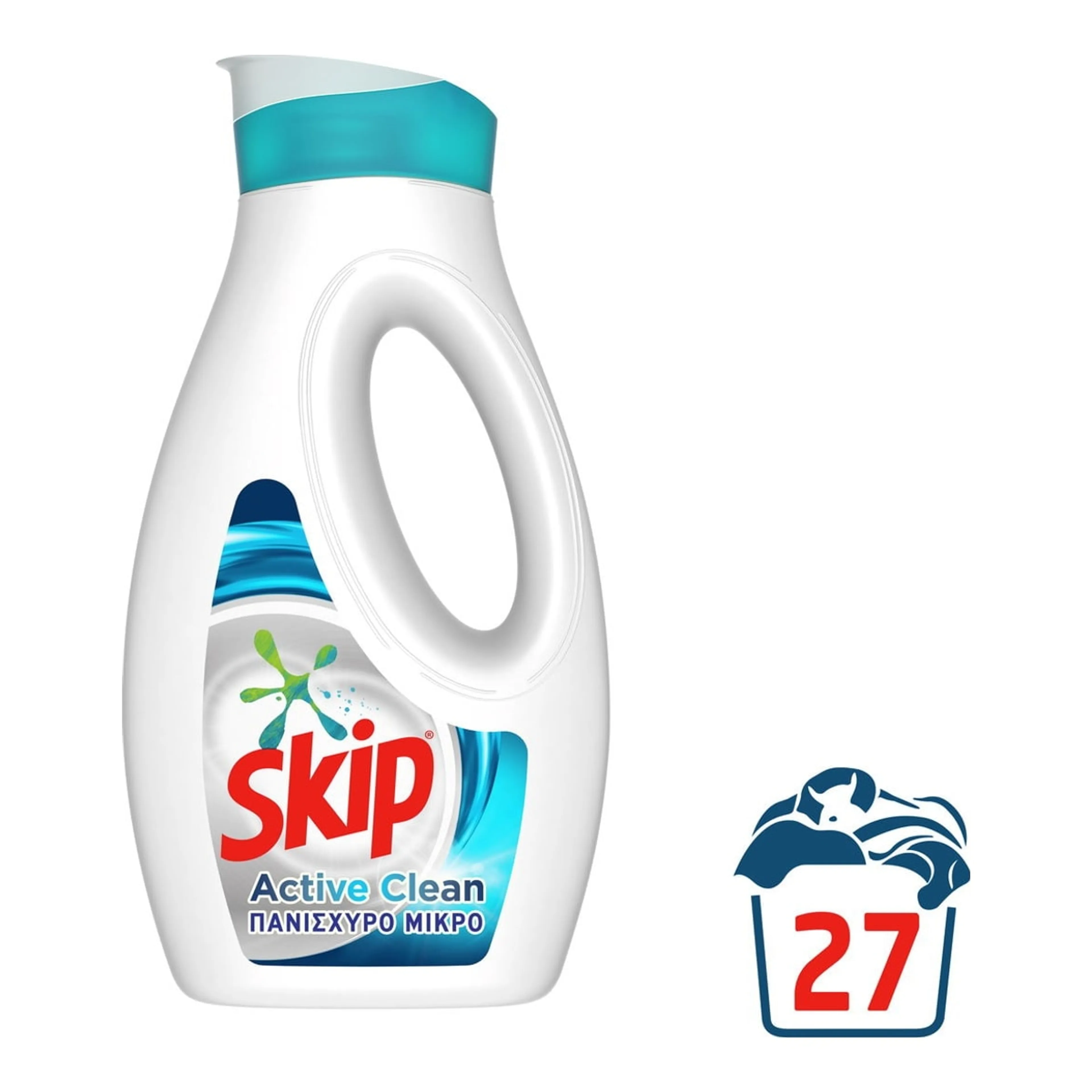 Απορρυπαντικό Ρούχων Skip Active Clean Συμπυκνωμένο Υγρό (27 Μεζούρες)