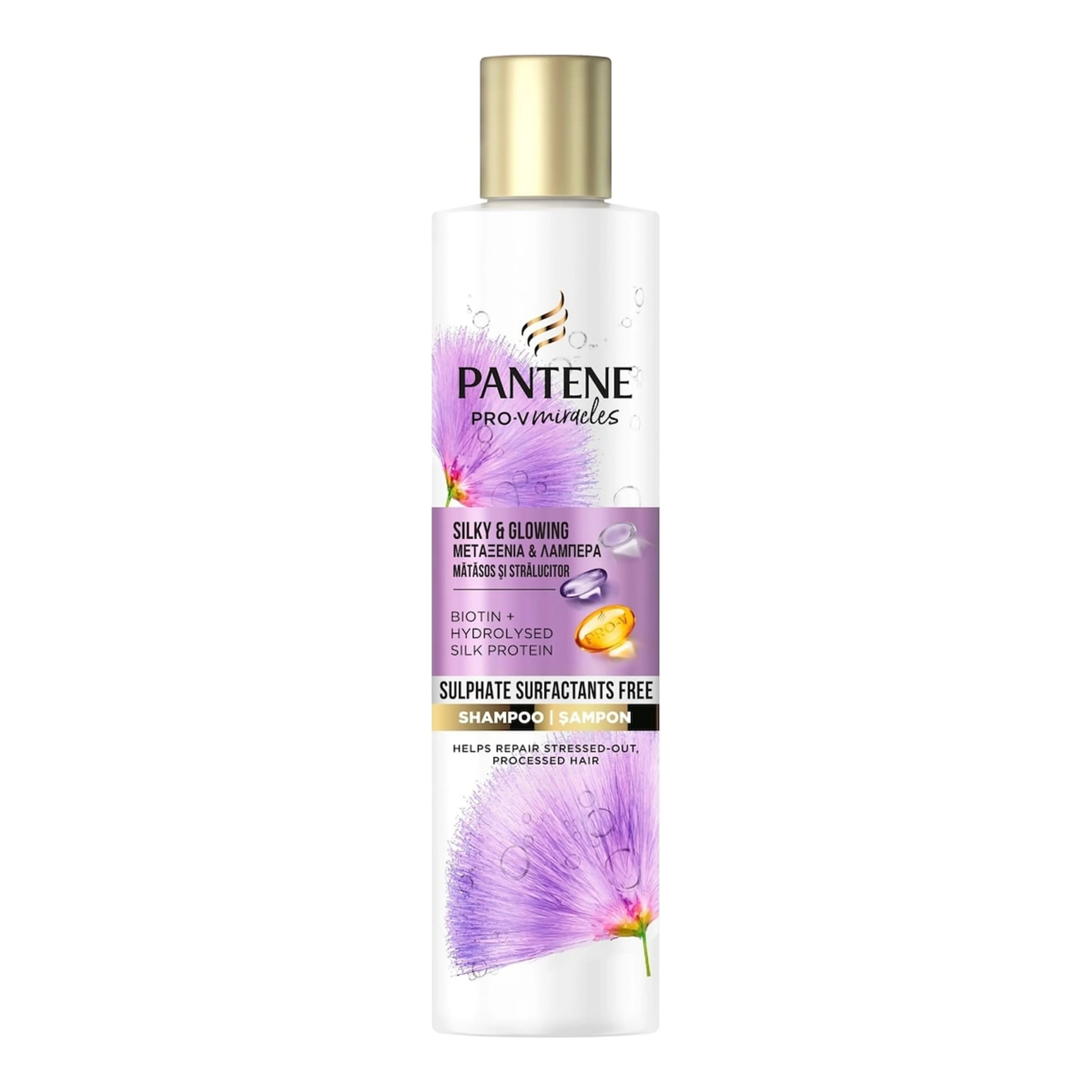 Σαμπουάν Pantene Pro-v Miracles Silk & Glowing Λείανσης για Όλους τους Τύπους Μαλλιών