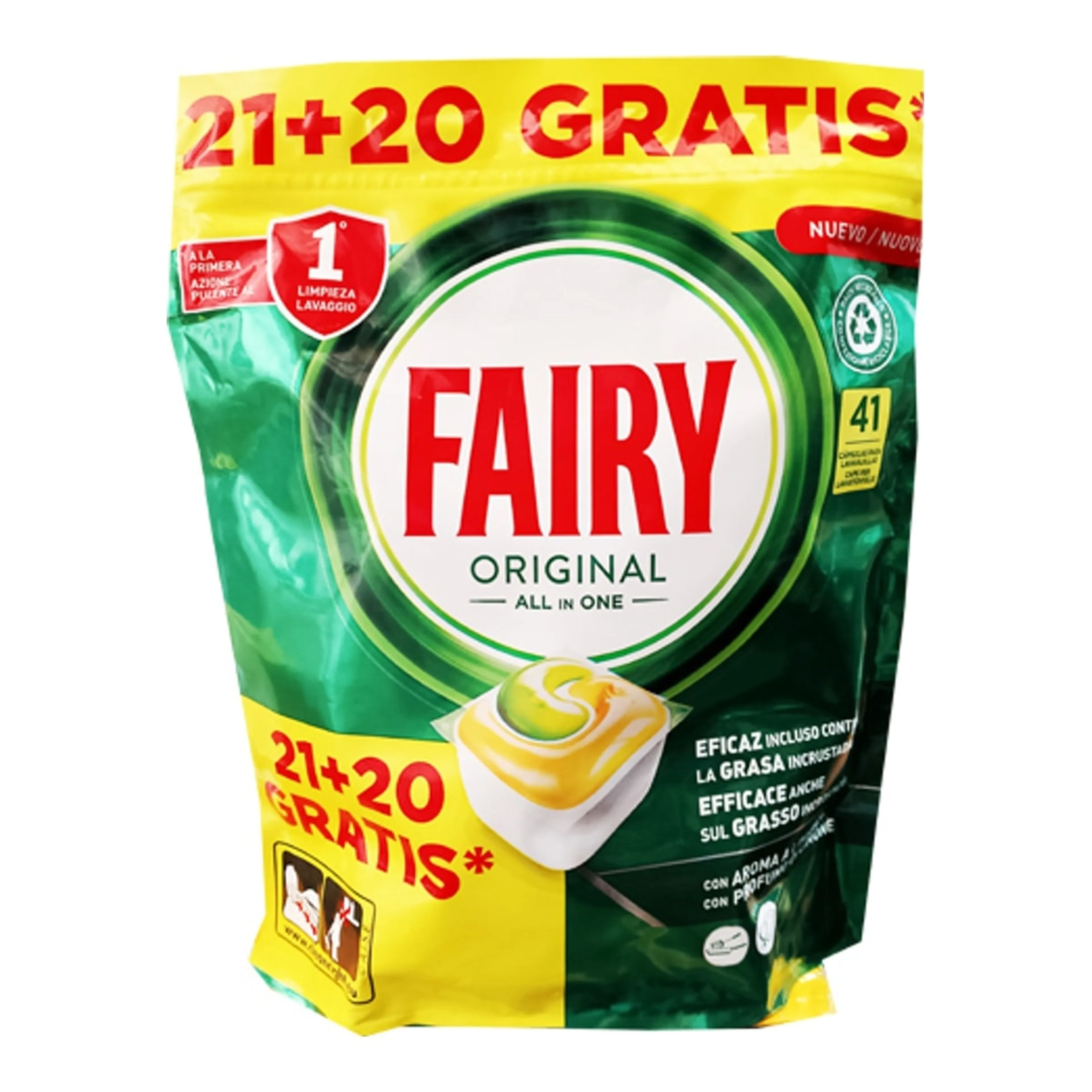 Απορρυπαντικό Πλυντηρίου Πιάτων Fairy Active 41 Κάψουλες