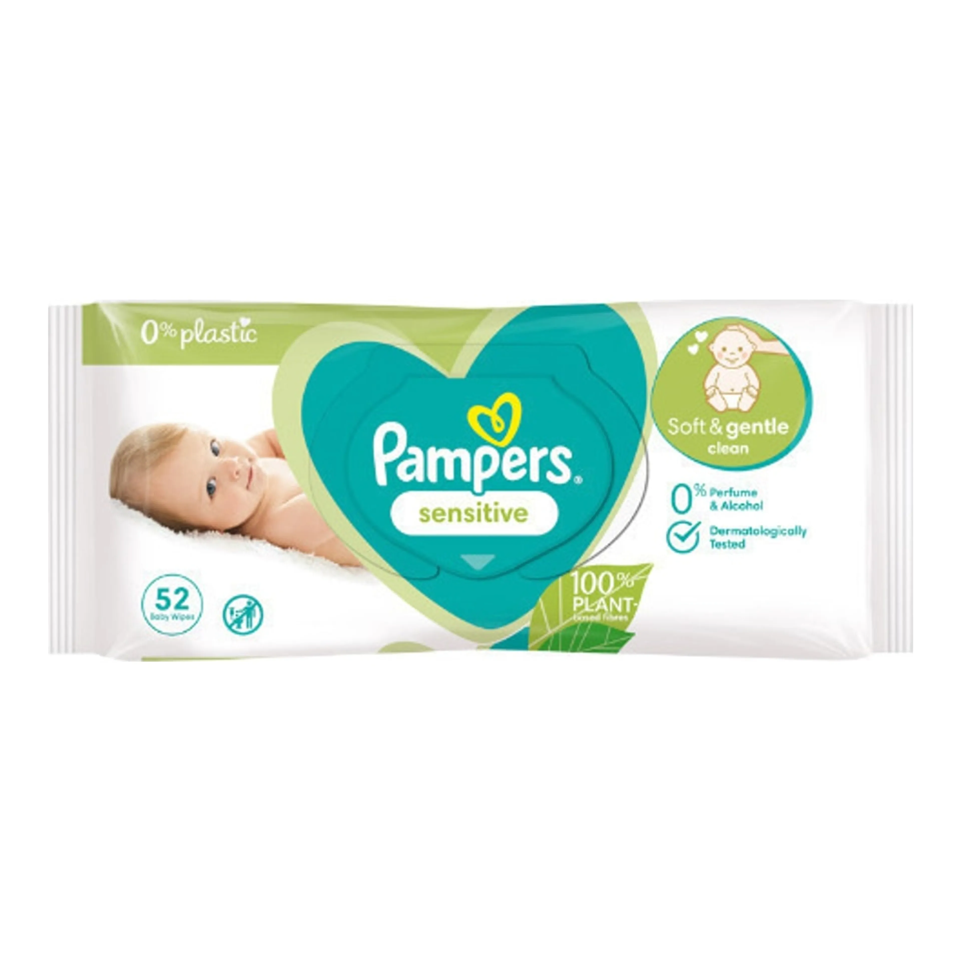 Μωρομάντηλα Pampers Sensitive Υποαλλεργικά χωρίς Άρωμα, Οινόπνευμα & Parabens