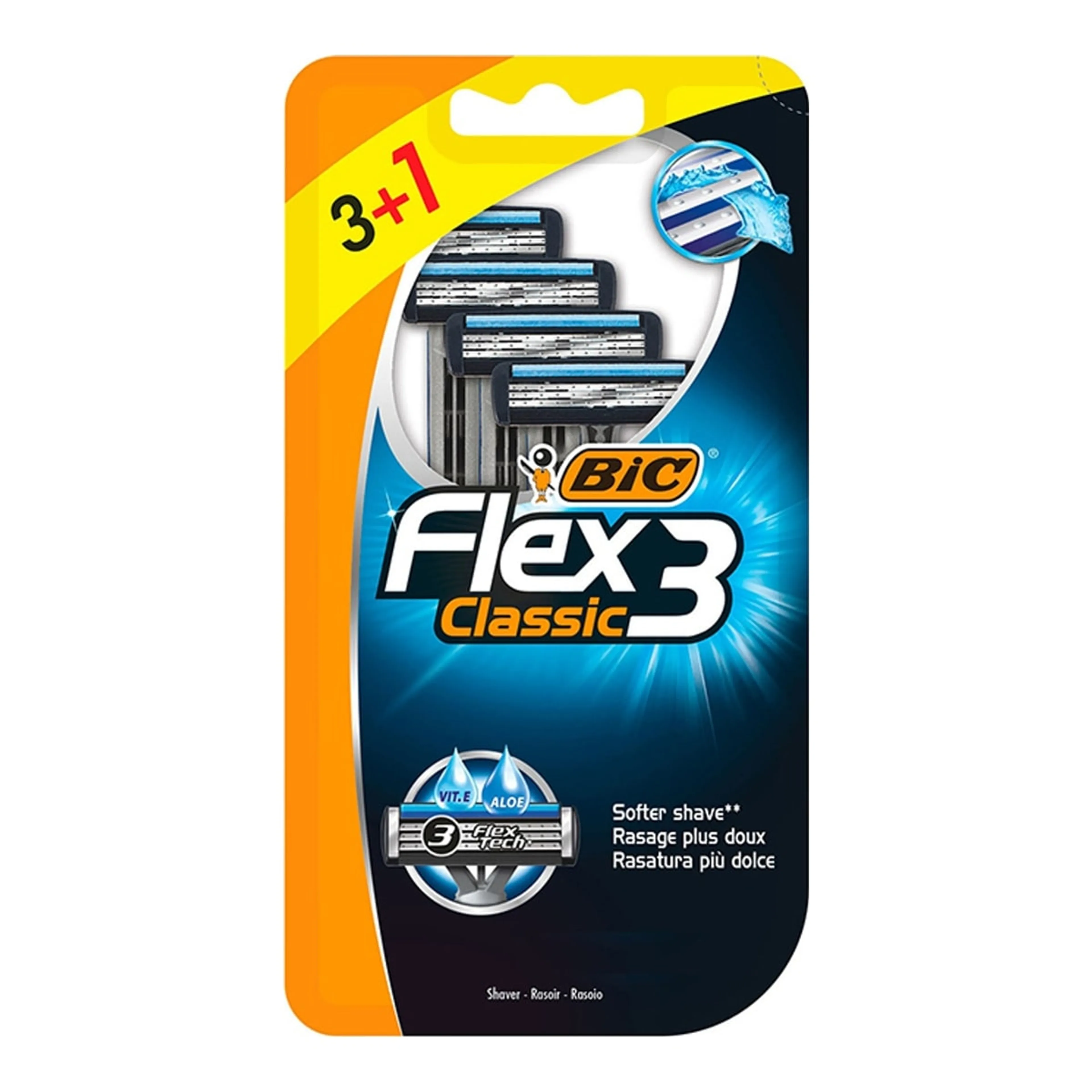 Ξυραφάκια BIC Flex 3 Classic μιας Χρήσης με 3 Λεπίδες & Λιπαντική Ταινία 709036