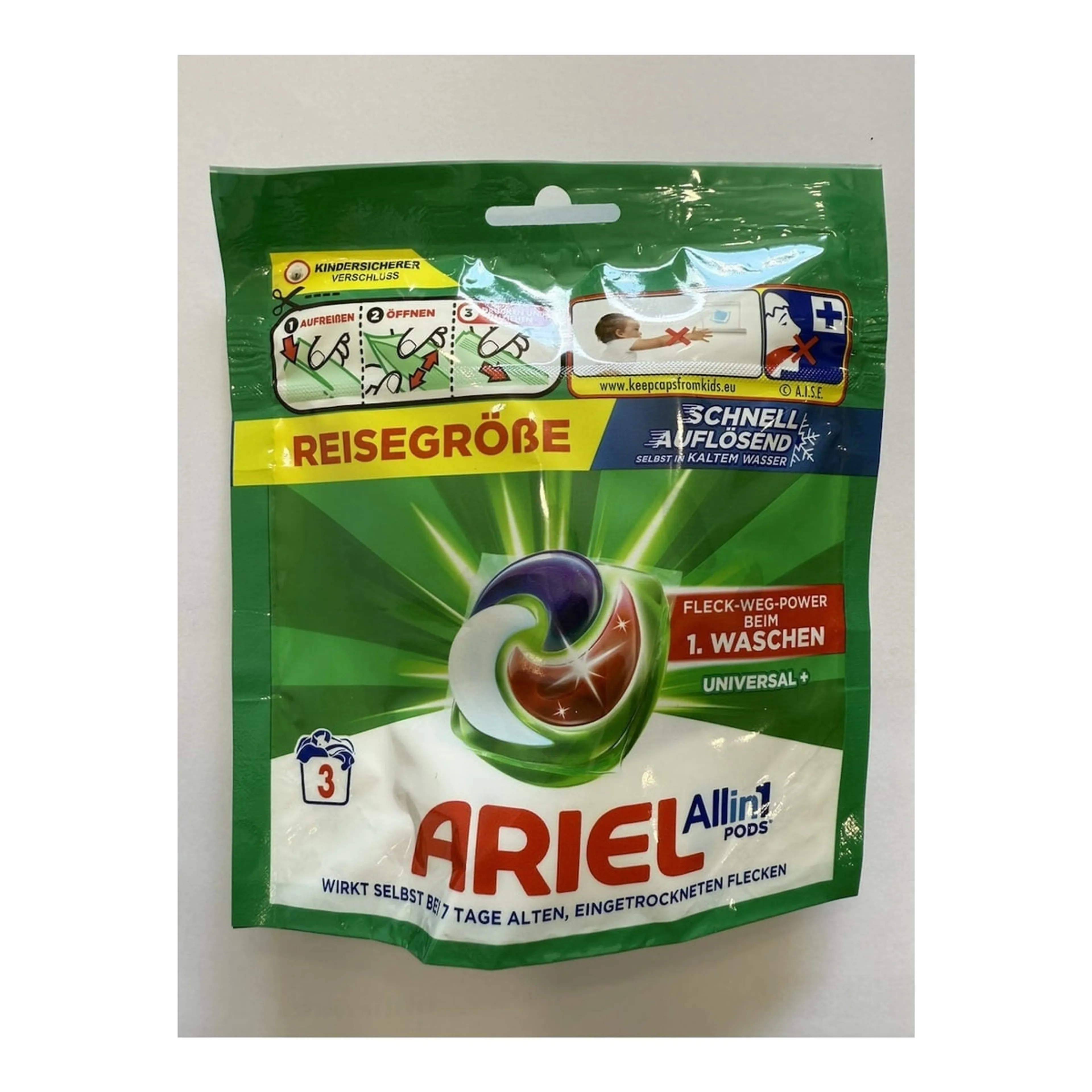 Απορρυπαντικό Ρούχων Ariel All In 1 για Χρωματιστά (3 Κάψουλες)